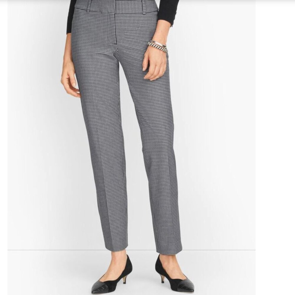 Talbots Hampshire Straight Leg Ankle Harvest Houndstooth Pants - Size 2